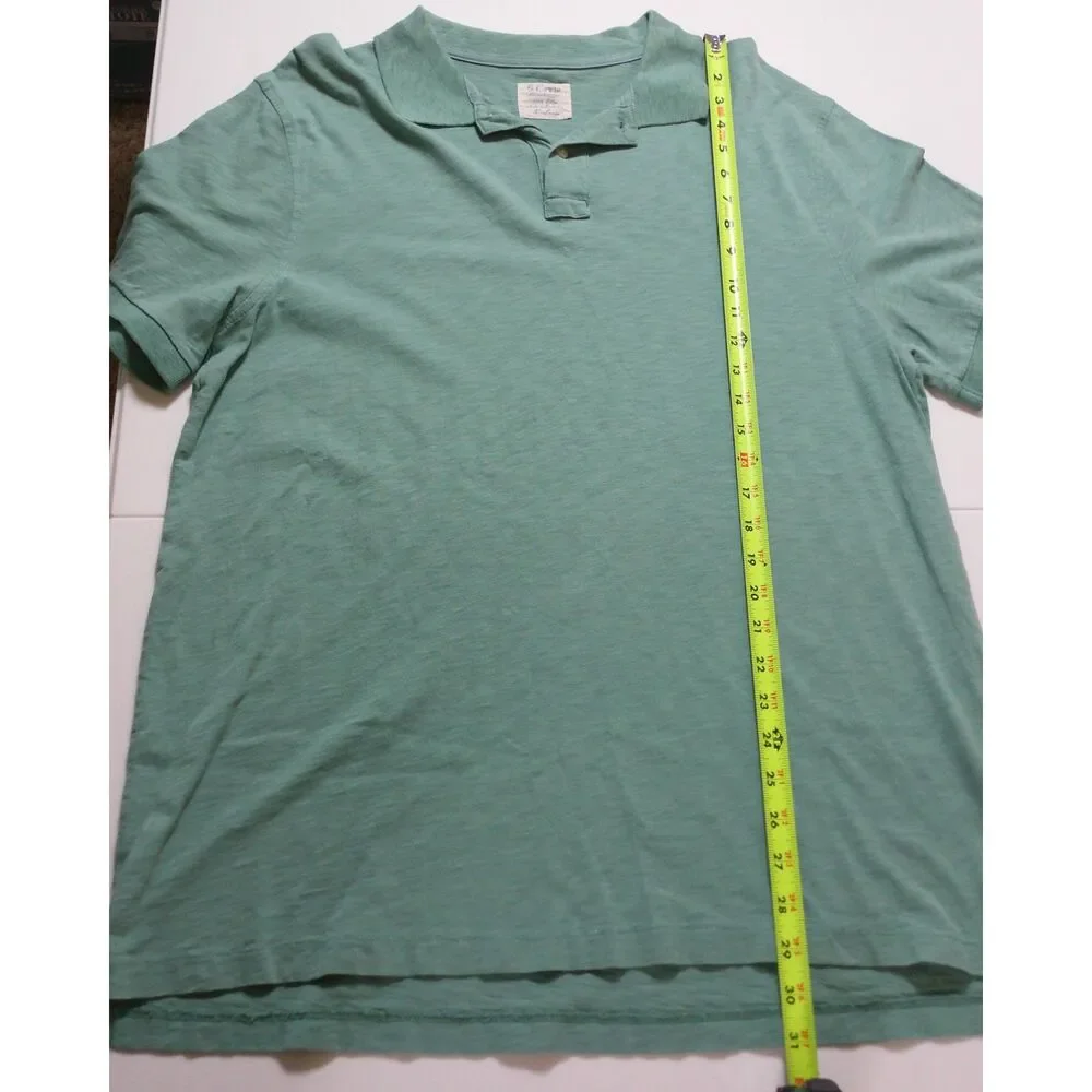 J.Crew Aqua 100% Slub Cotton Polo Shirt XL Men's Coastal Preppy Casual Summer